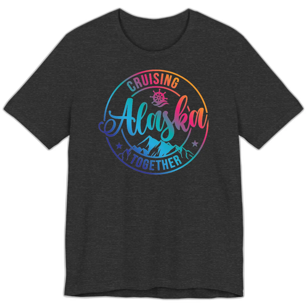Cruising Always Together Alaska Premium Tee in Dark Grey Heather