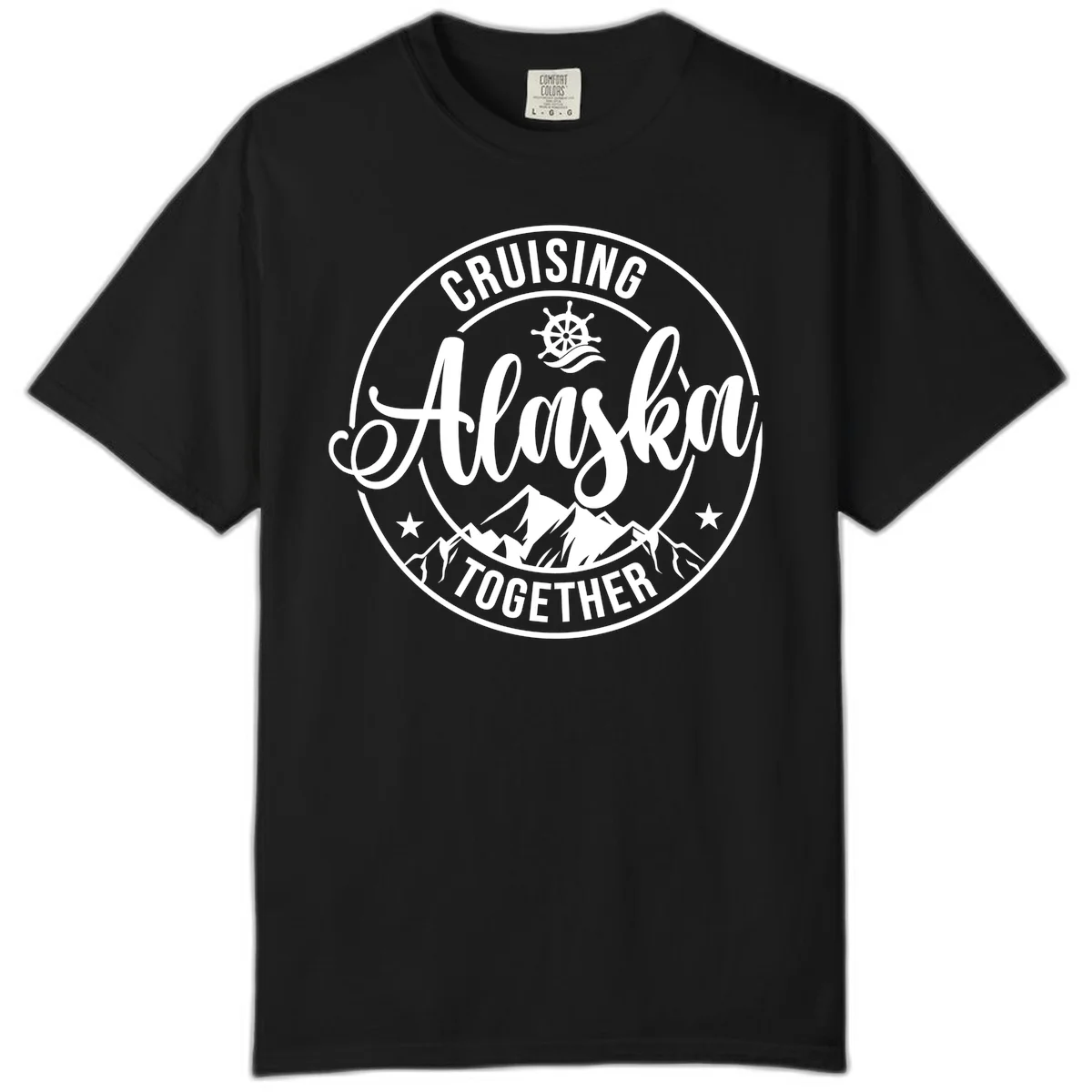 Cruising Ashore Together Badge Comfort Color in Black