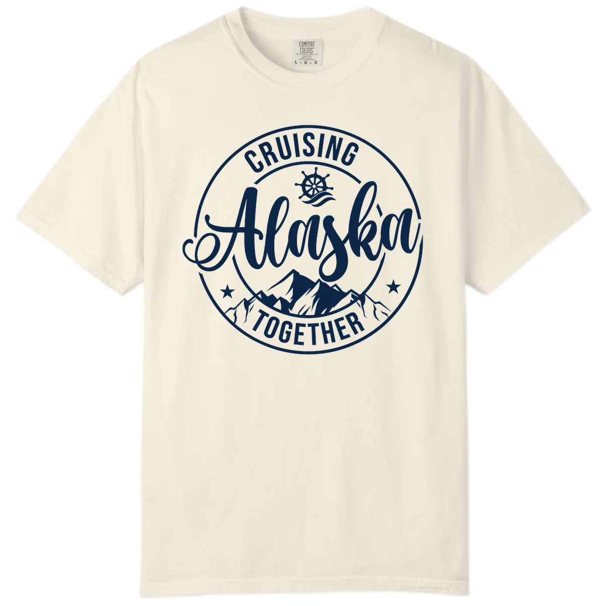 Cruising Ashore Together Badge Comfort Color in Ivory