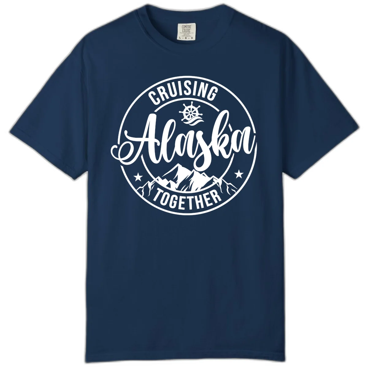 Cruising Ashore Together Badge Comfort Color in Navy
