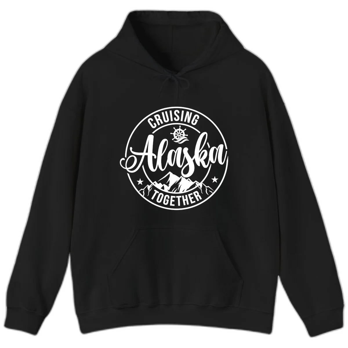 Cruising Ashore Together Badge Hoodie in Black