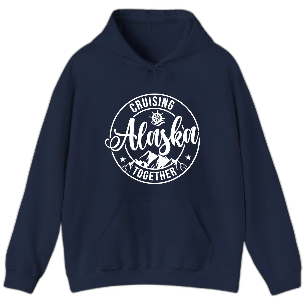 Cruising Ashore Together Badge Hoodie in Navy
