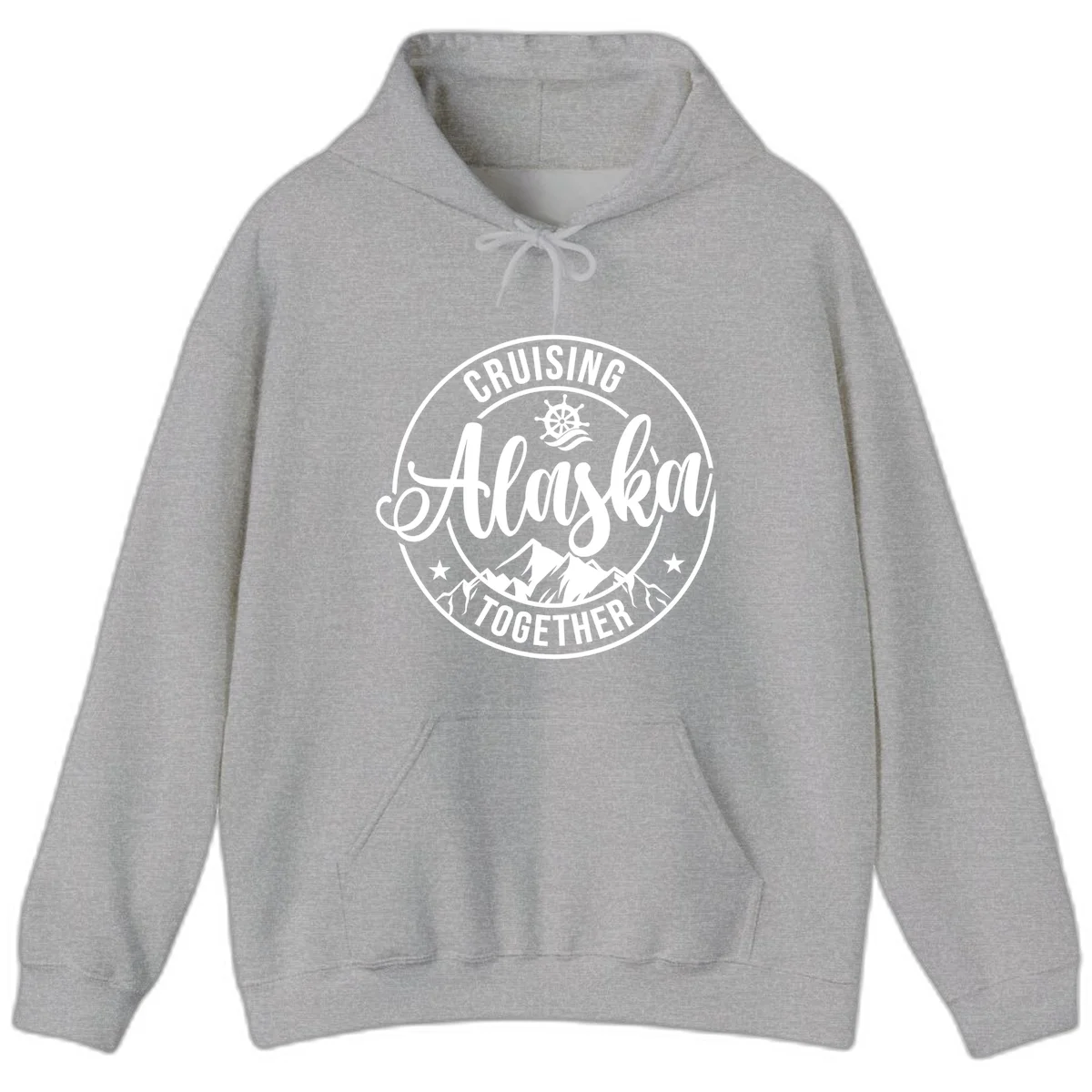 Cruising Ashore Together Badge Hoodie in Sport Grey