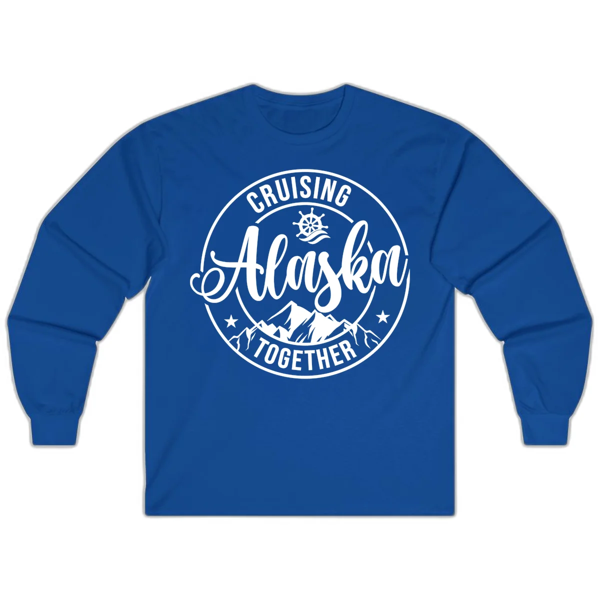 Cruising Ashore Together Badge Long Sleeve in Royal