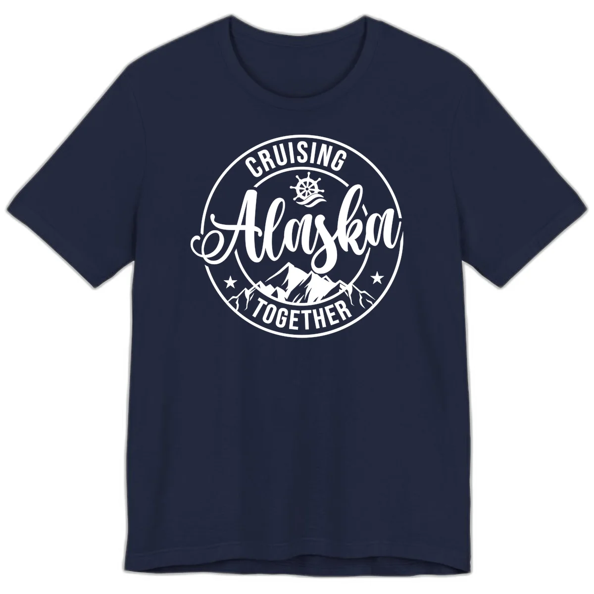 Cruising Ashore Together Badge Premium Tee in Navy