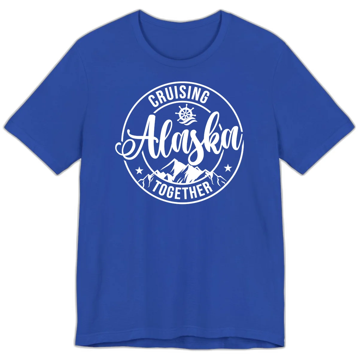 Cruising Ashore Together Badge Premium Tee in True Royal