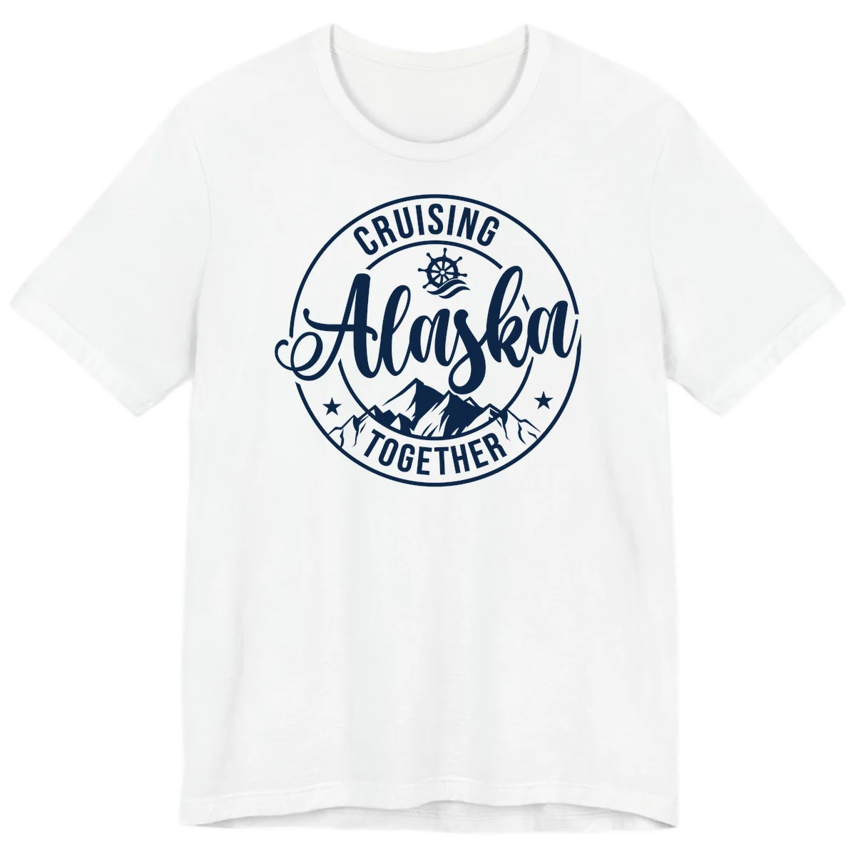 Cruising Ashore Together Badge Premium Tee in White
