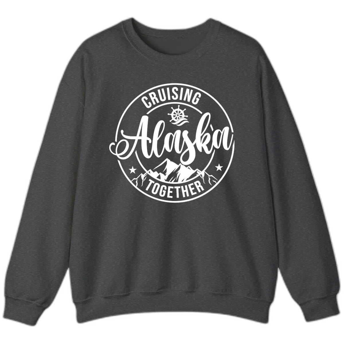 Cruising Ashore Together Badge Sweatshirt in Dark Heather