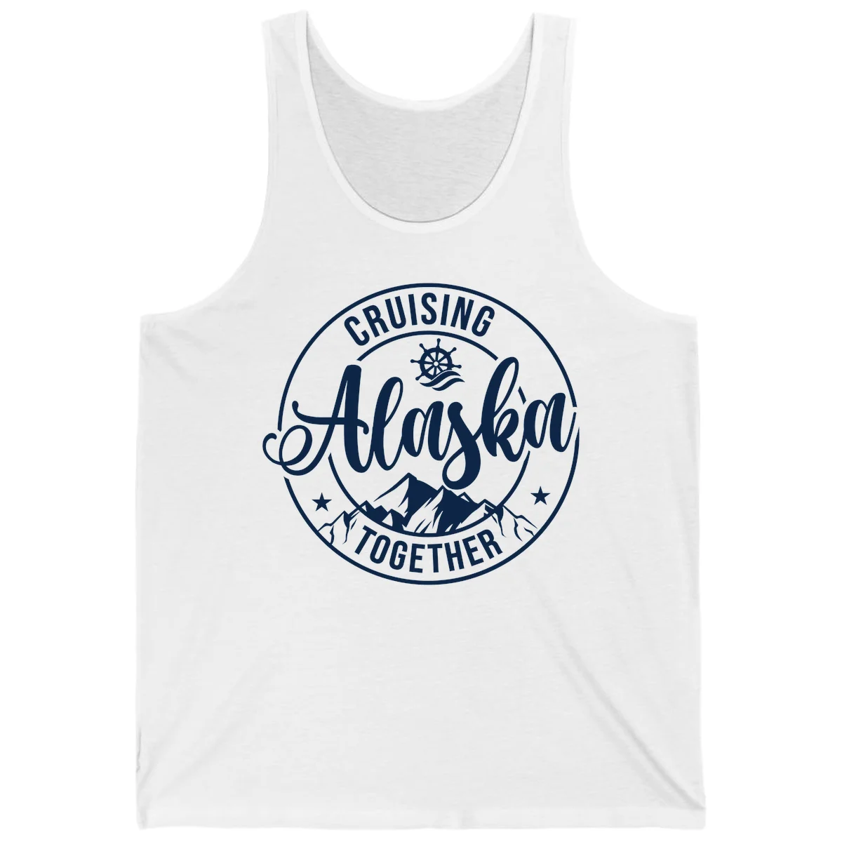 Cruising Ashore Together Badge Tank in White