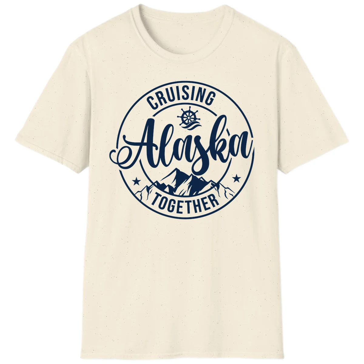 Cruising Ashore Together Badge T-Shirt in Natural