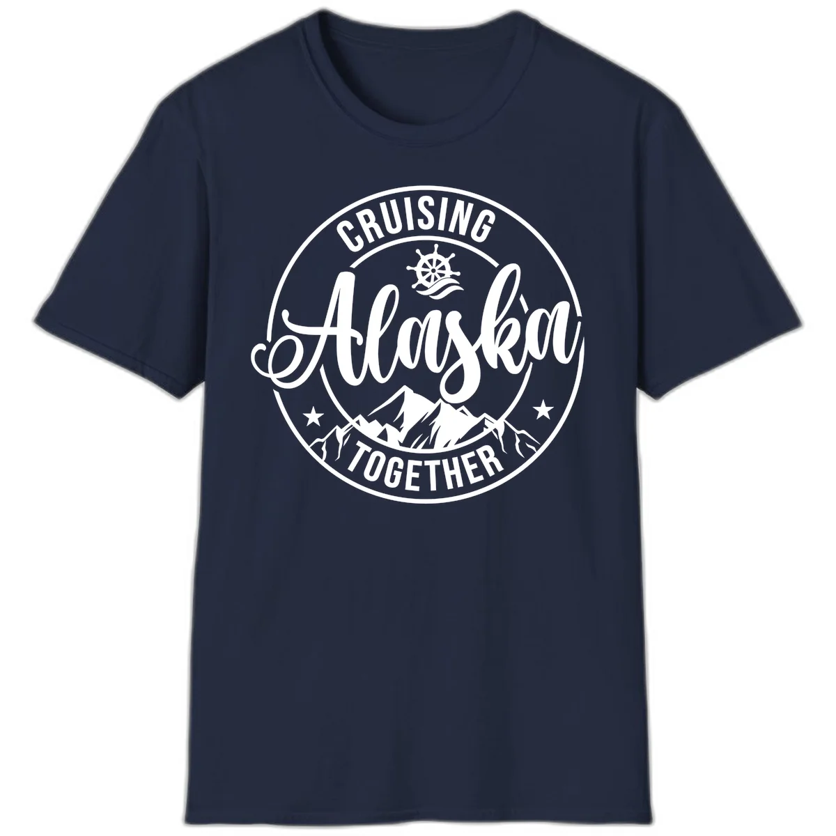 Cruising Ashore Together Badge T-Shirt in Navy