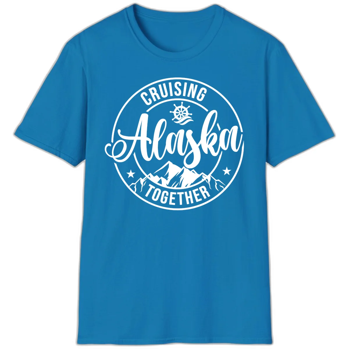 Cruising Ashore Together Badge T-Shirt in Sapphire