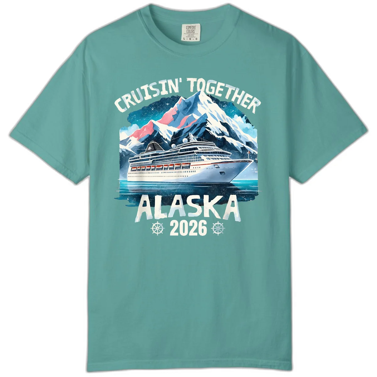 Cruising Into Alaska 2025 Comfort Color in Seafoam