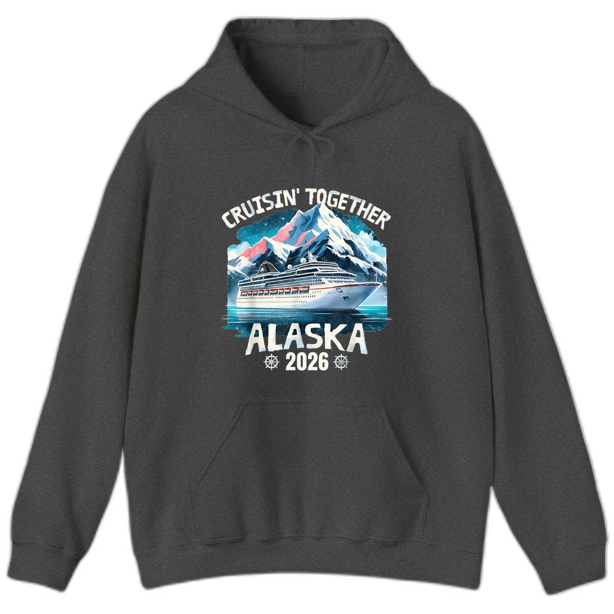 Cruising Into Alaska 2025 Hoodie in Dark Heather