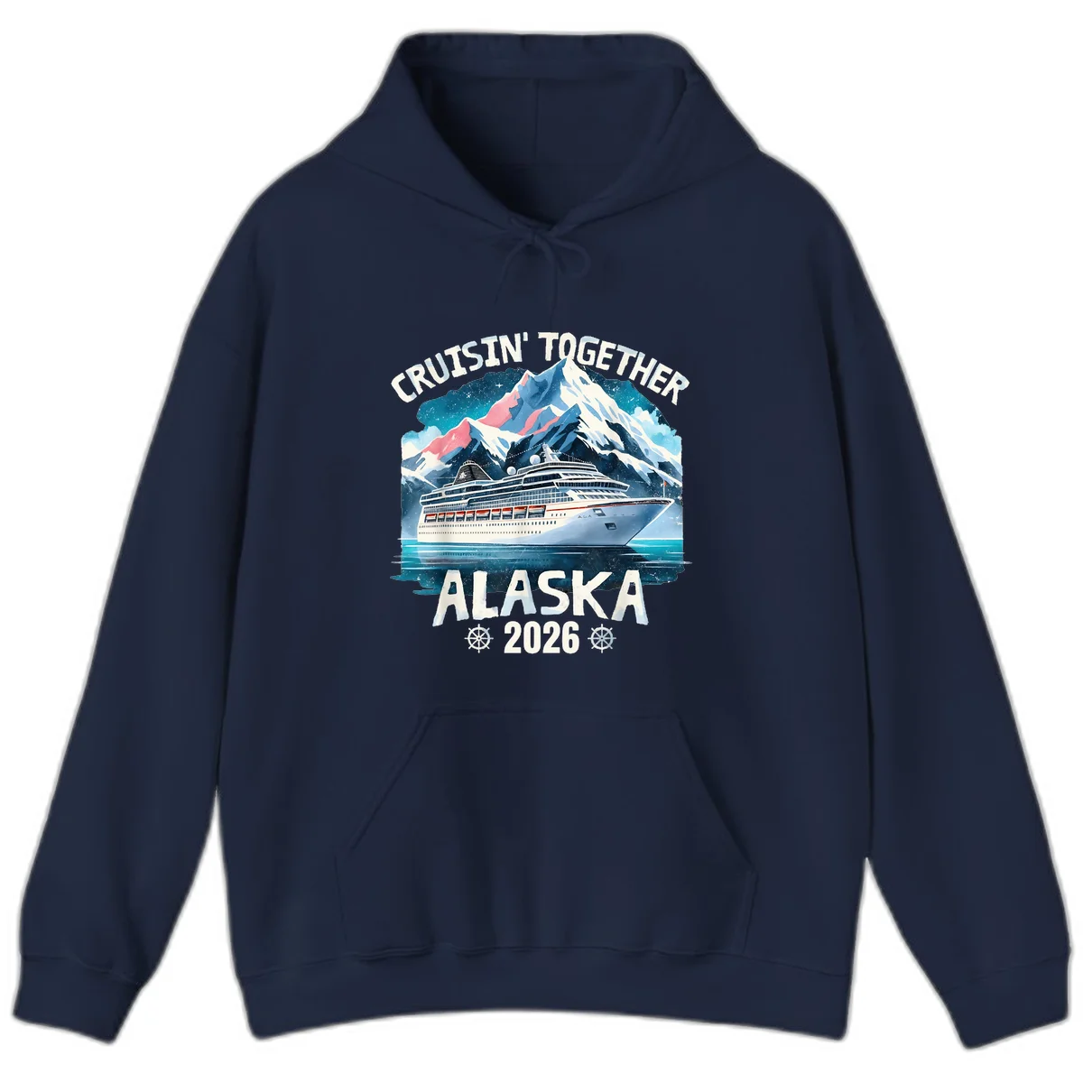 Cruising Into Alaska 2025 Hoodie in Navy