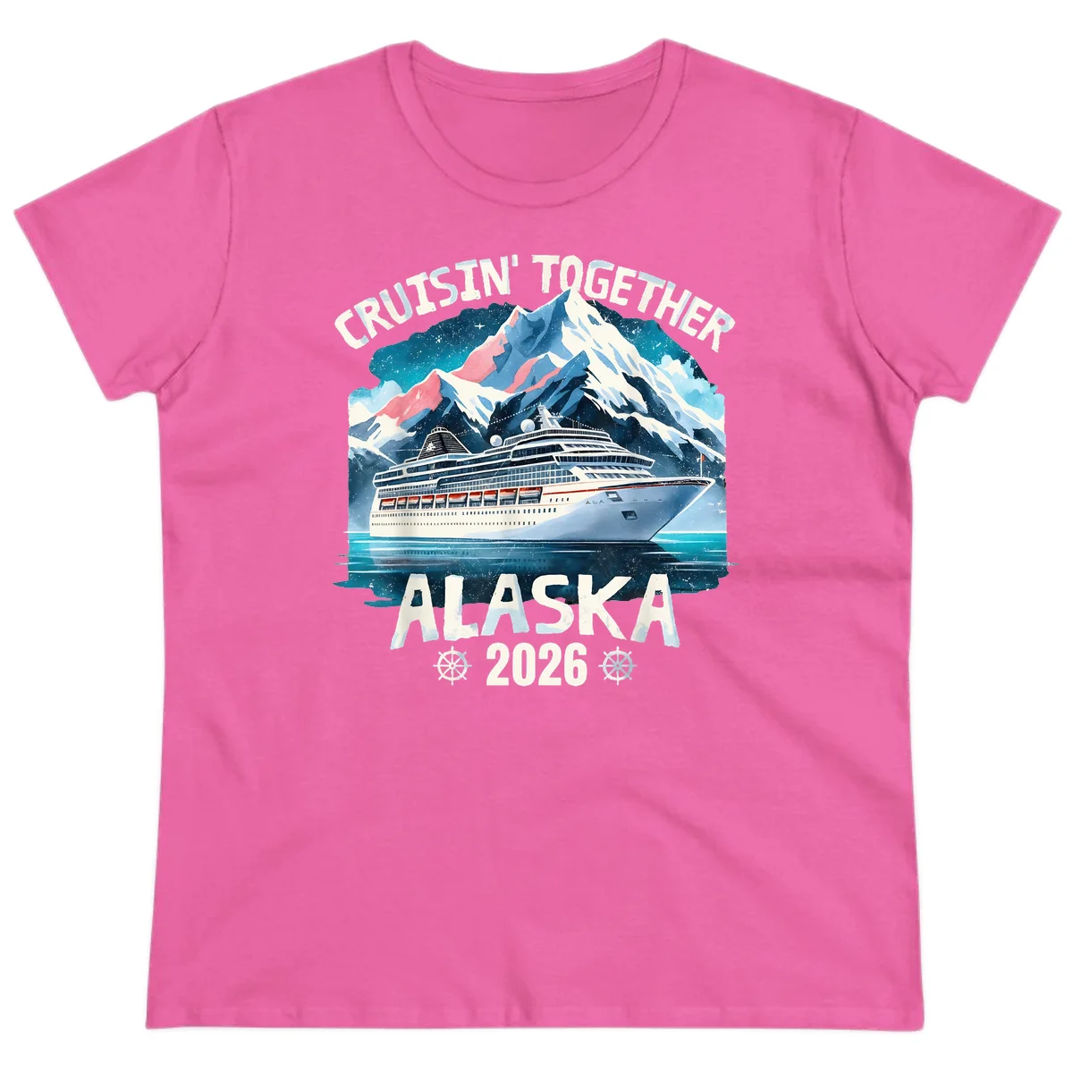 Cruising Into Alaska 2025 Ladies Tee in Azalea