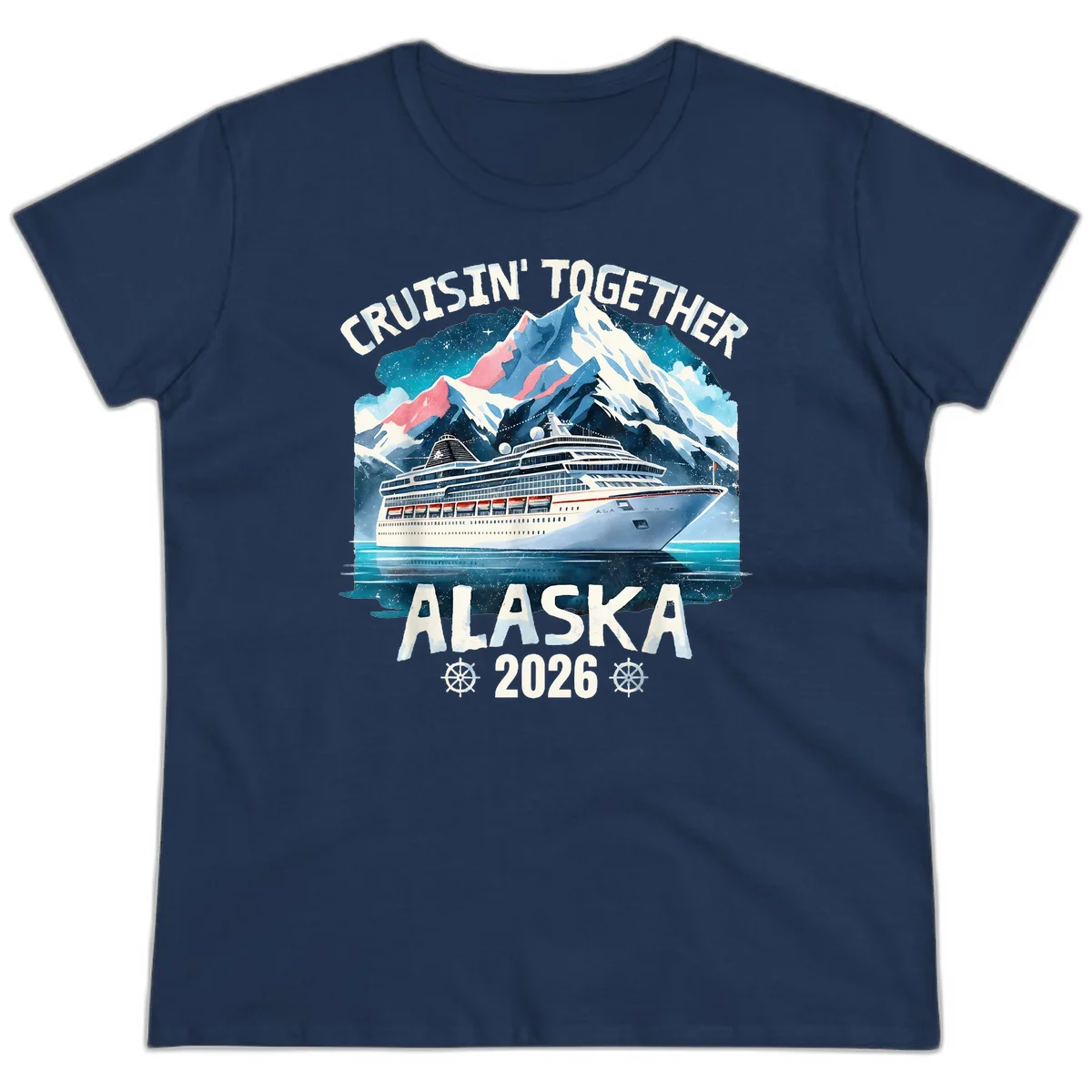 Cruising Into Alaska 2025 Ladies Tee in Navy