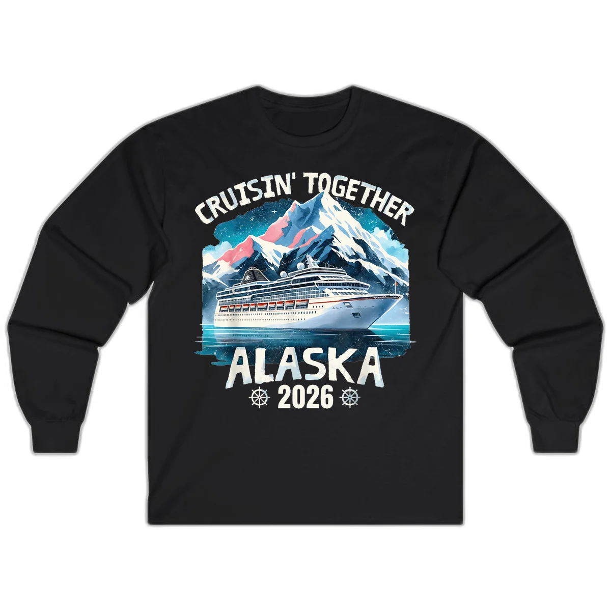 Cruising Into Alaska 2025 Long Sleeve in Black
