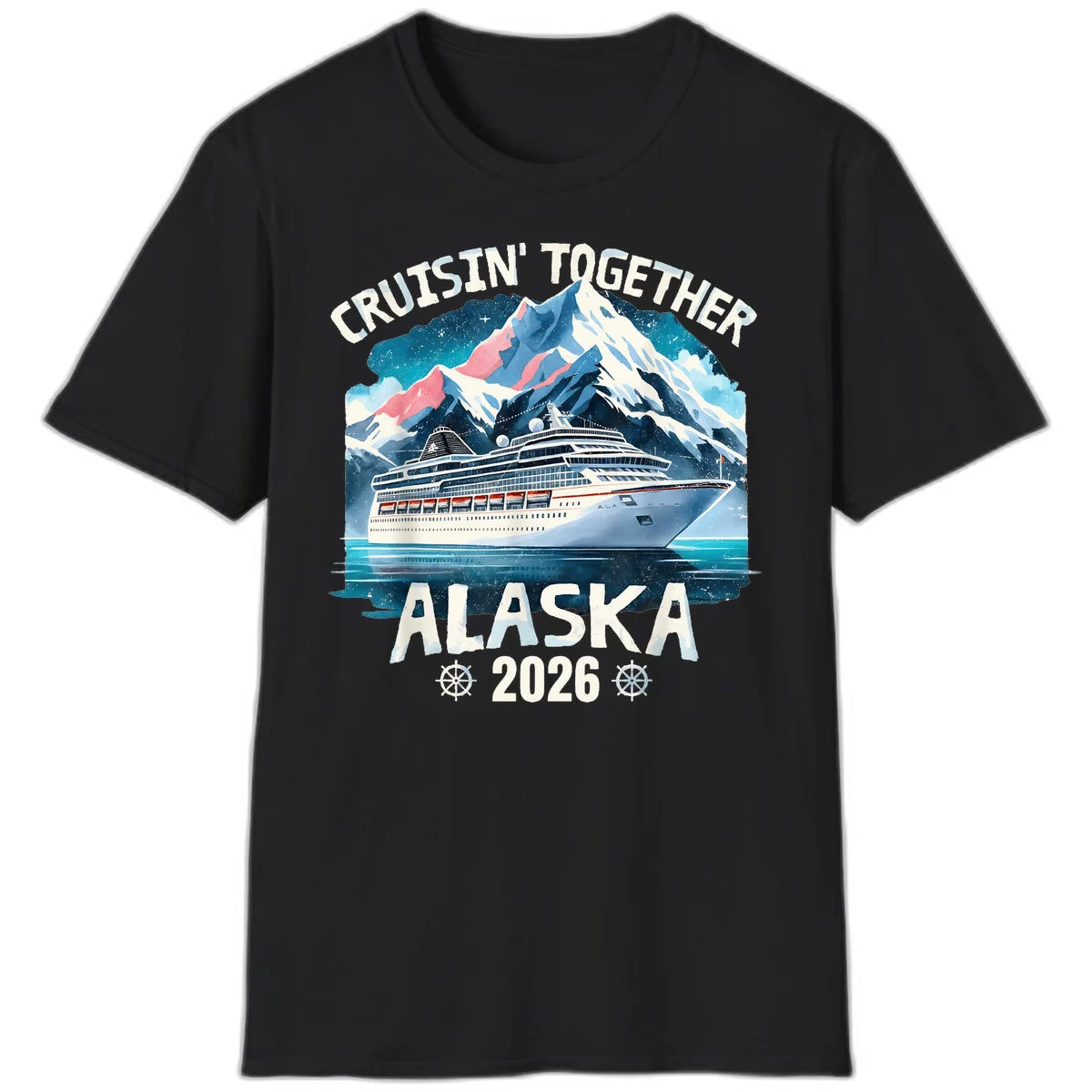 Cruising Into Alaska 2025 T-Shirt in Black