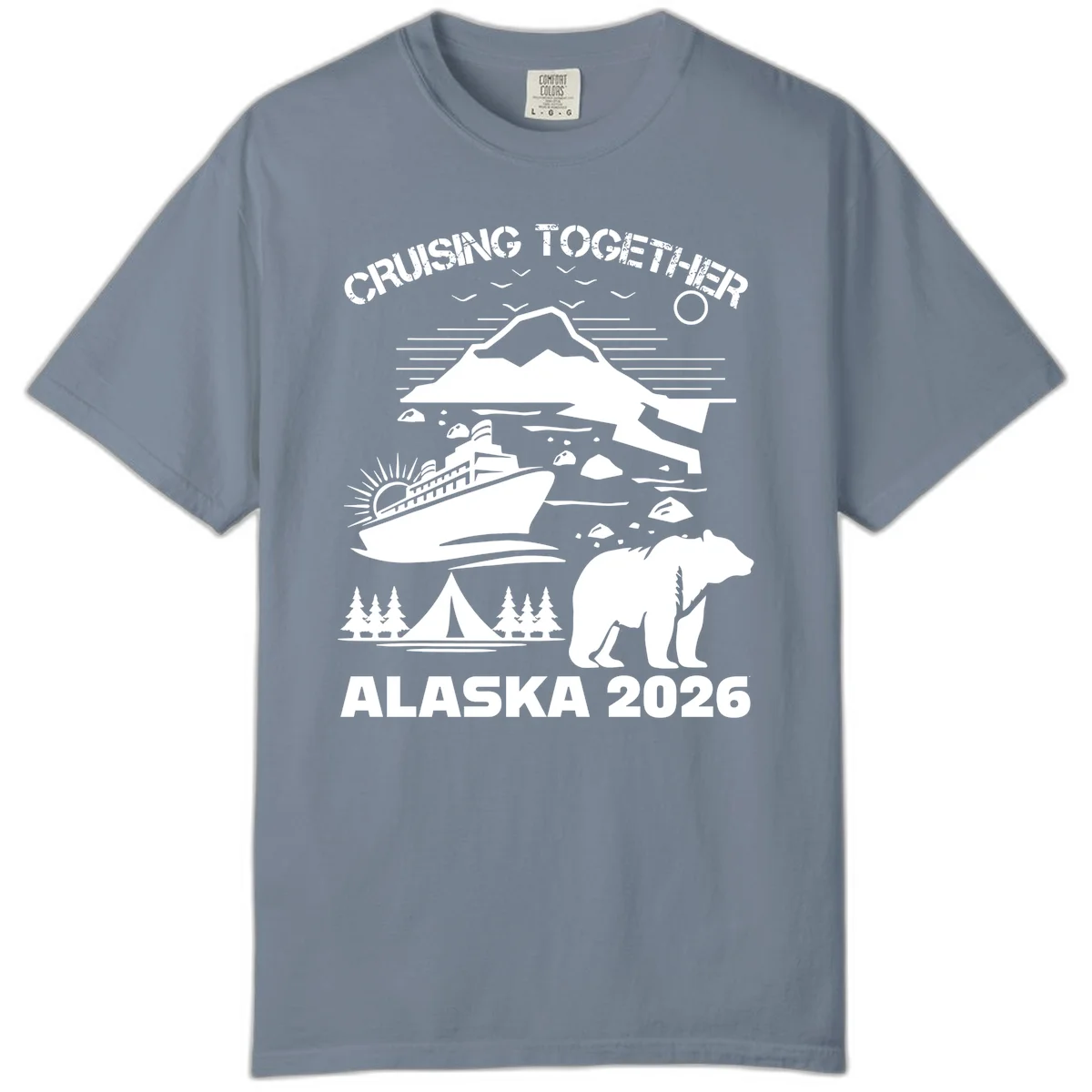 Cruising Together Alaska 2026 Comfort Color in Blue Jean