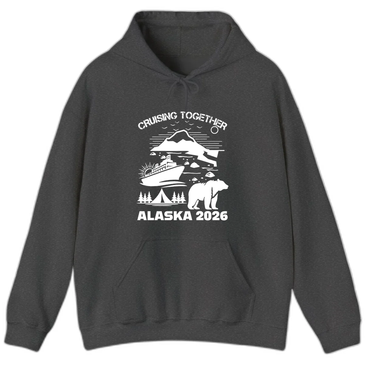 Cruising Together Alaska 2026 Hoodie in Dark Heather