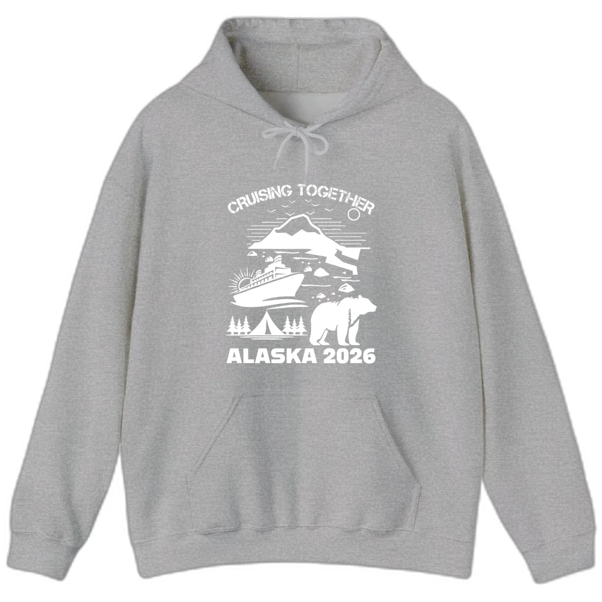 Cruising Together Alaska 2026 Hoodie in Sport Grey