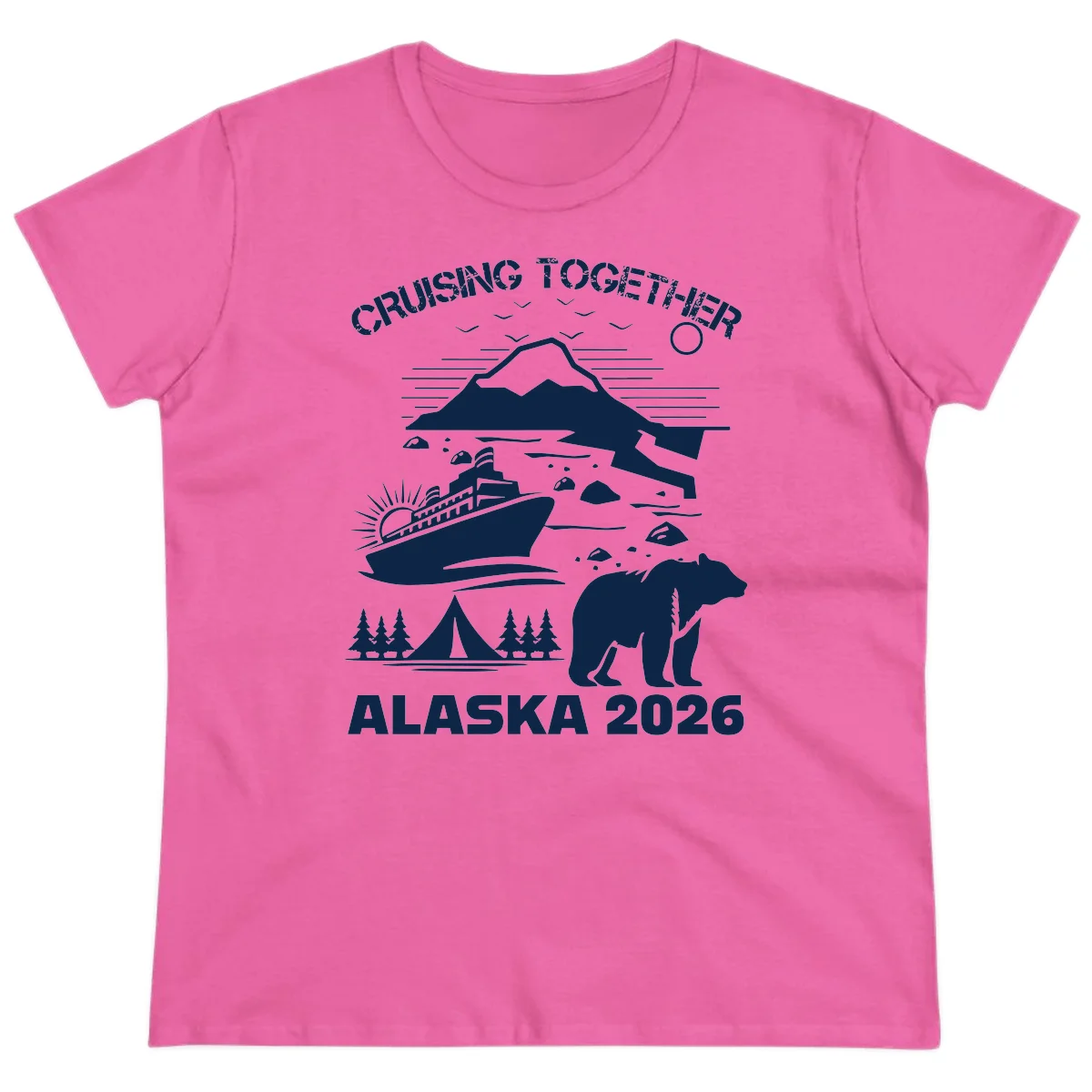 Cruising Together Alaska 2026 Ladies Tee in Azalea