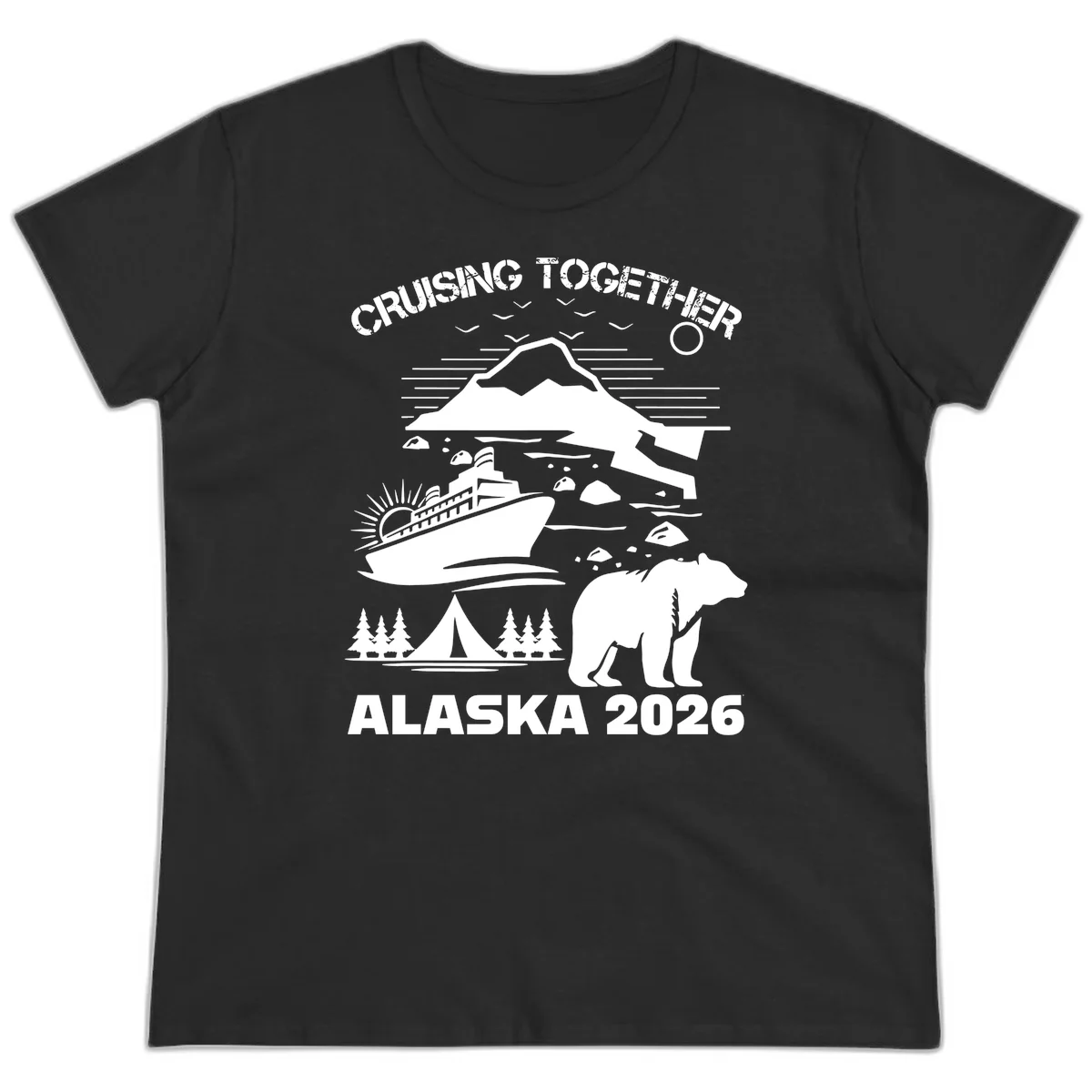 Cruising Together Alaska 2026 Ladies Tee in Black