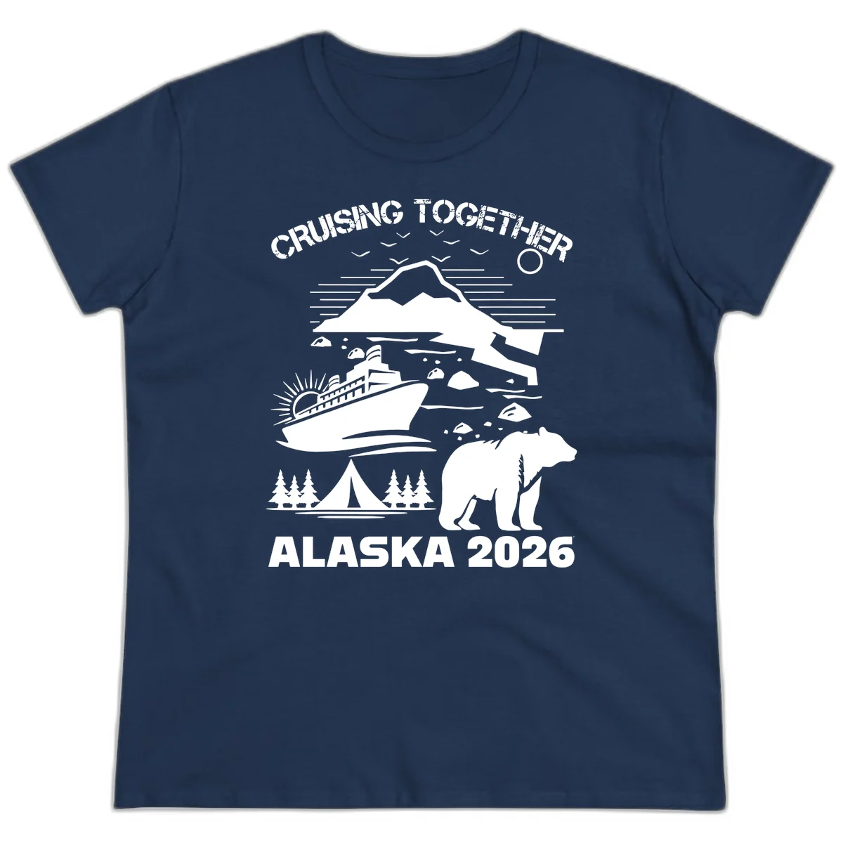 Cruising Together Alaska 2026 Ladies Tee in Navy