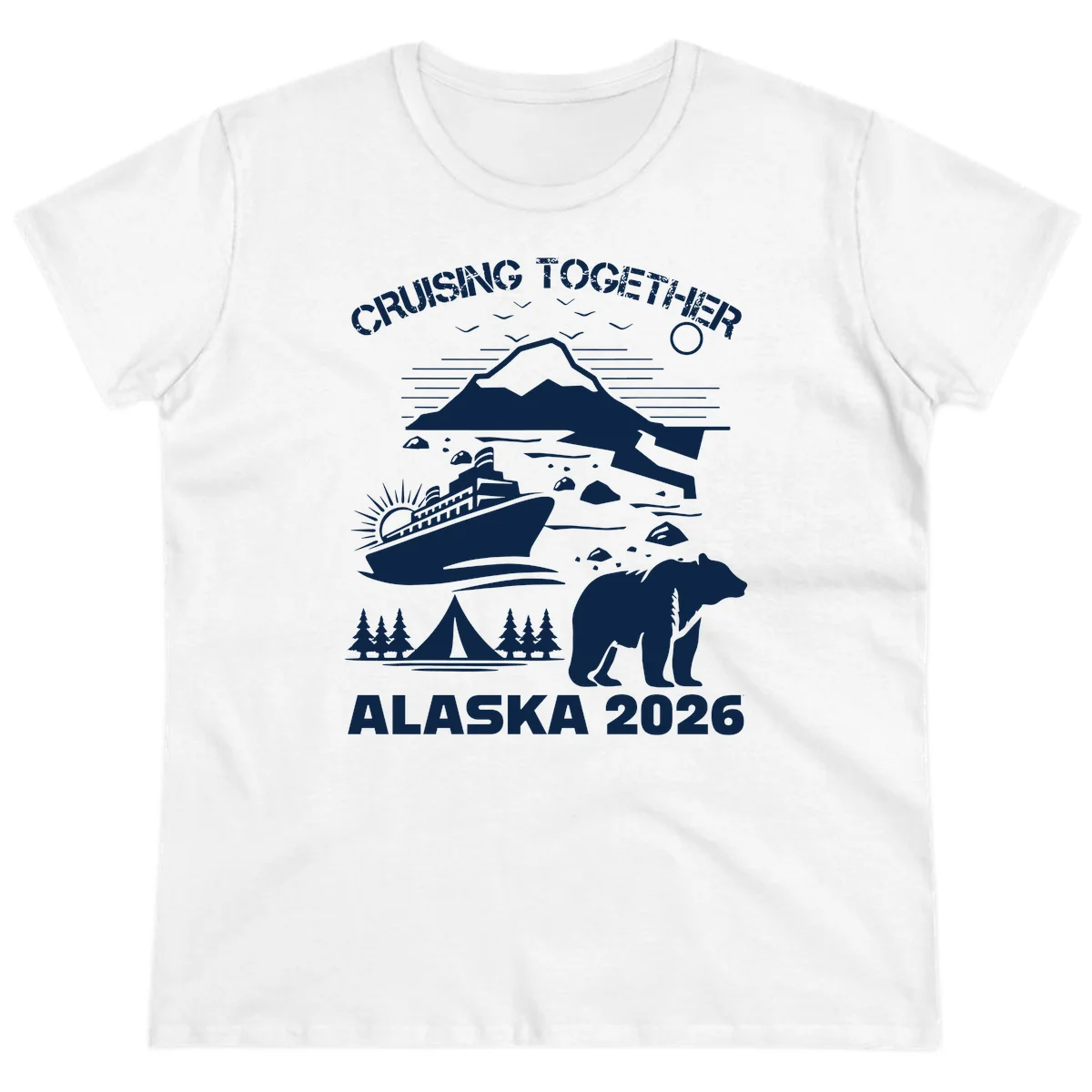 Cruising Together Alaska 2026 Ladies Tee in White
