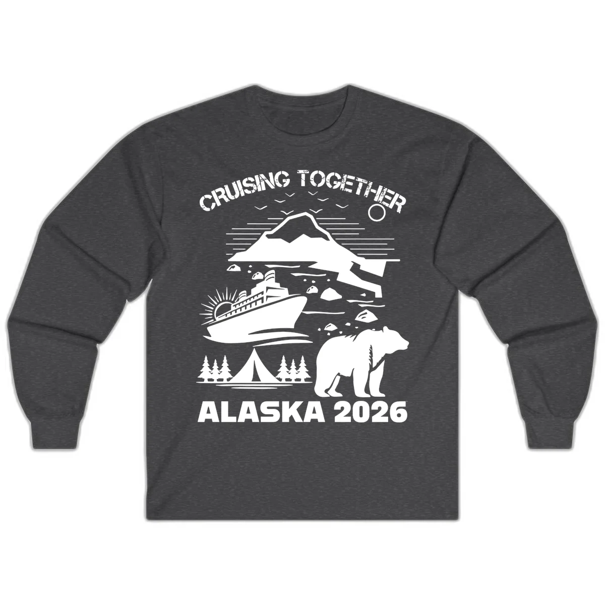 Cruising Together Alaska 2026 Long Sleeve in Dark Heather