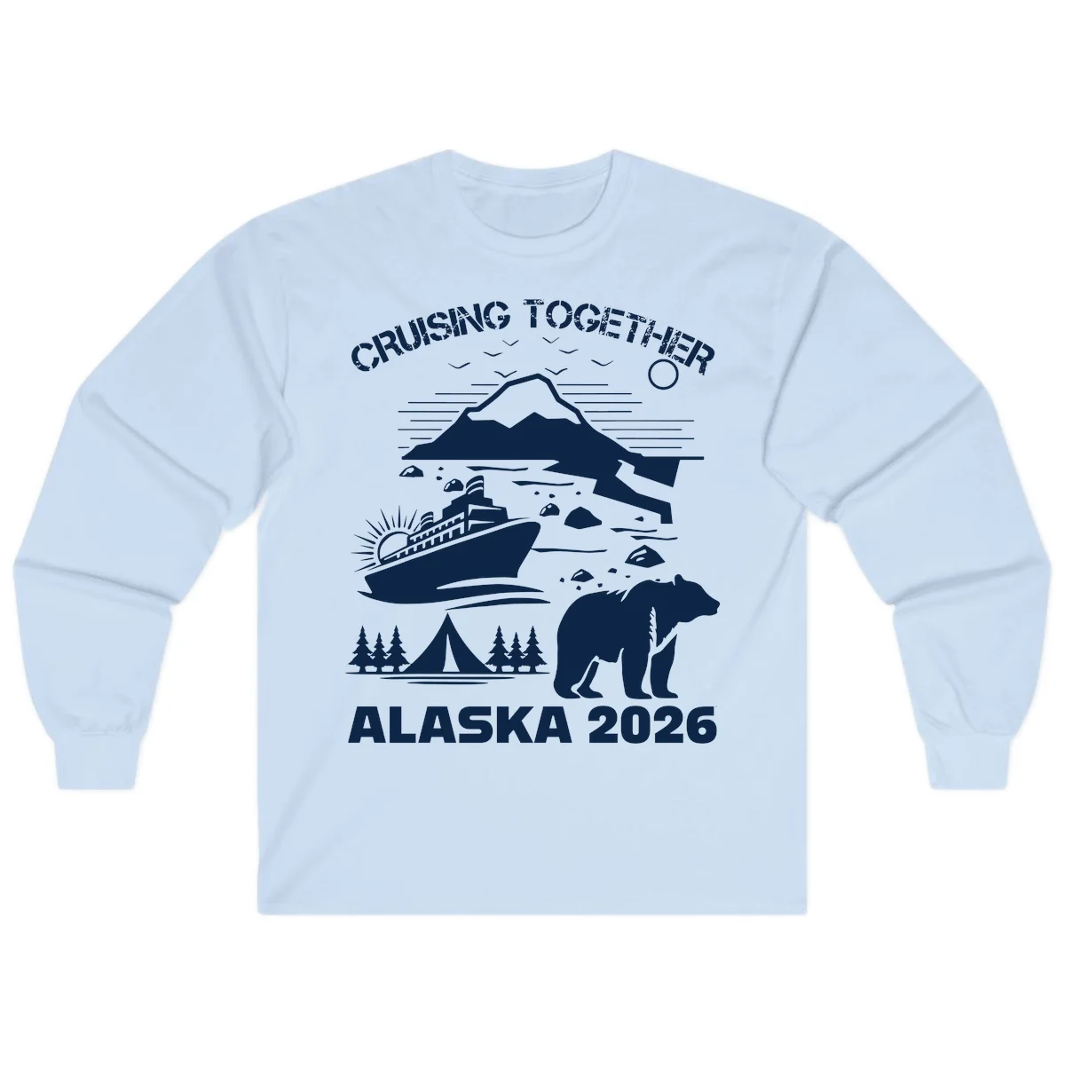 Cruising Together Alaska 2026 Long Sleeve in Light Blue
