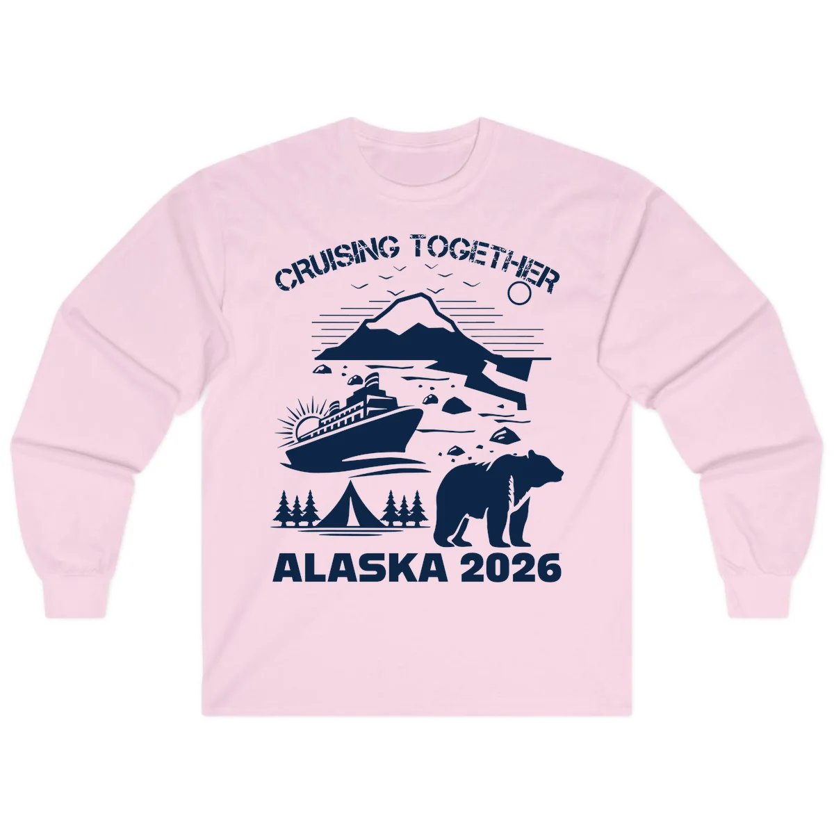 Cruising Together Alaska 2026 Long Sleeve in Light Pink