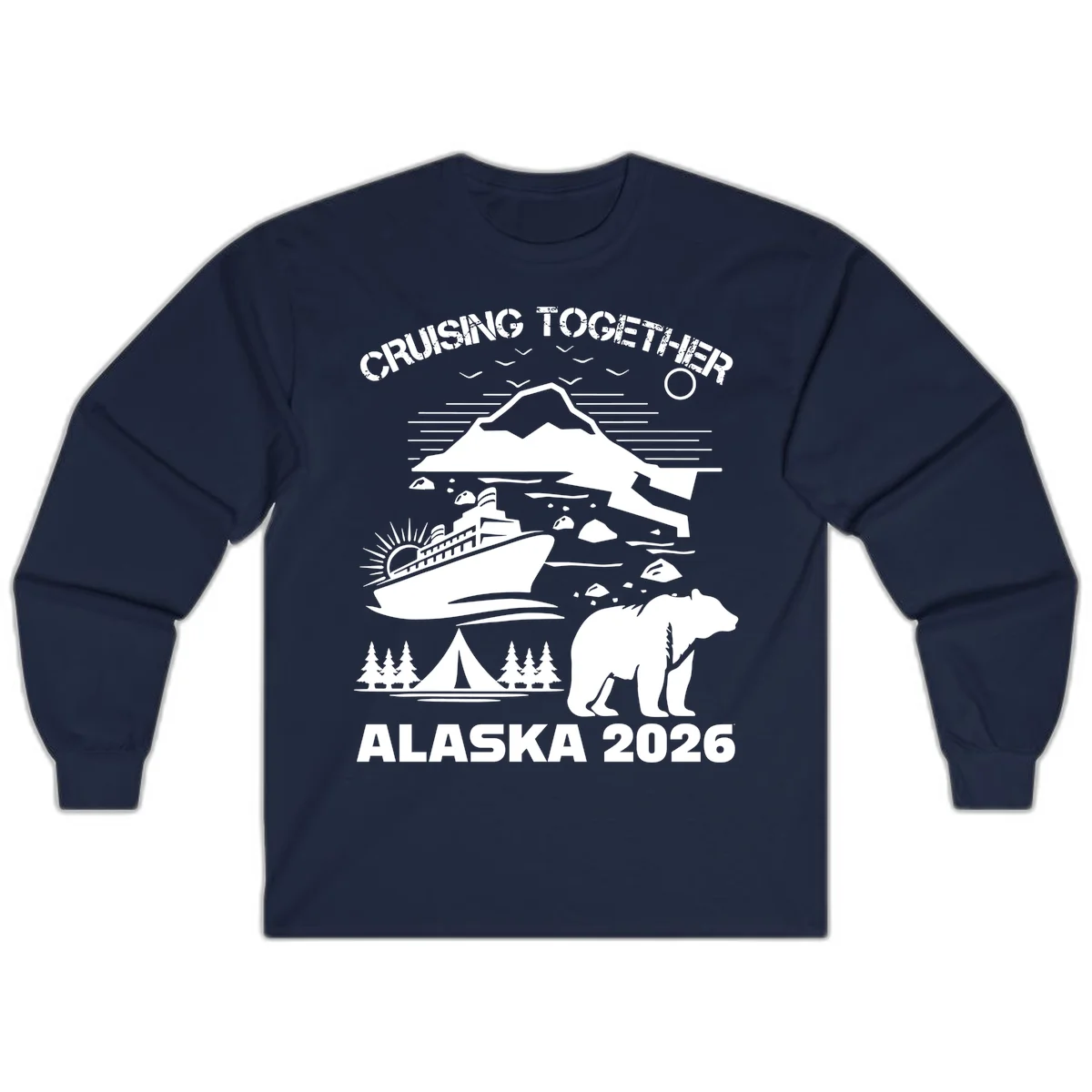 Cruising Together Alaska 2026 Long Sleeve in Navy
