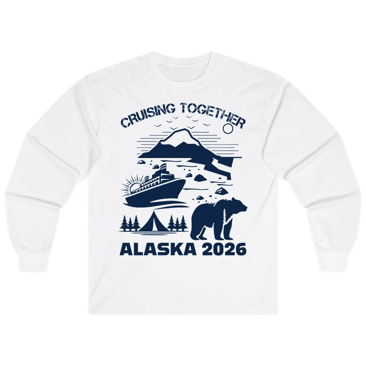 Cruising Together Alaska 2026 Long Sleeve in White