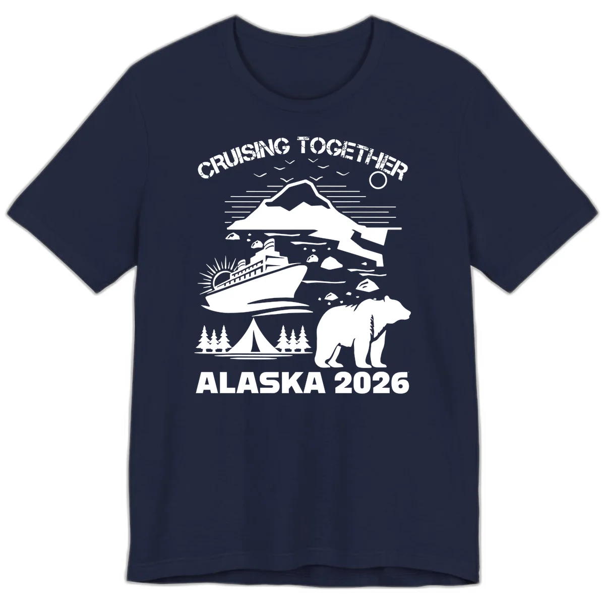 Cruising Together Alaska 2026 Premium Tee in Navy