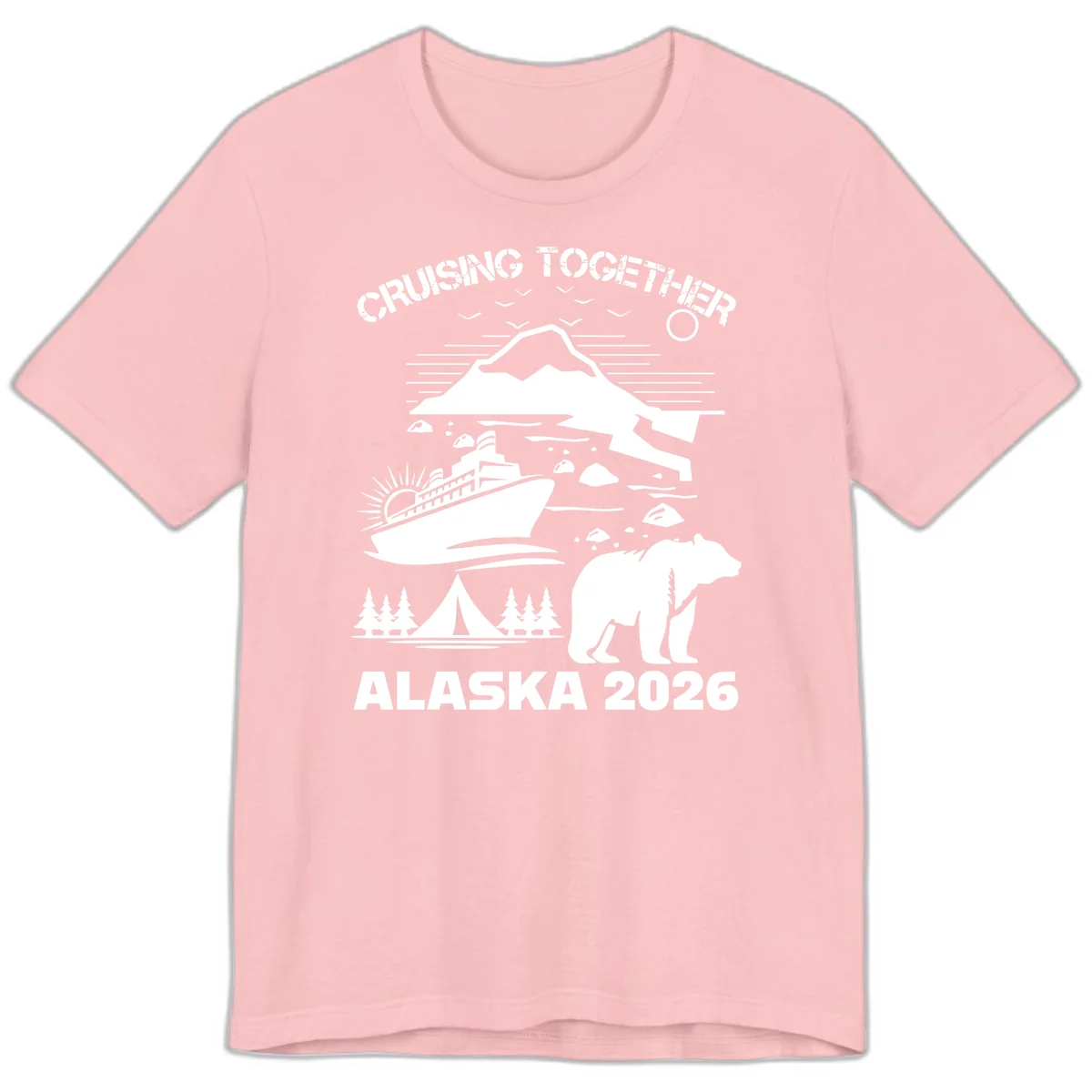 Cruising Together Alaska 2026 Premium Tee in Pink
