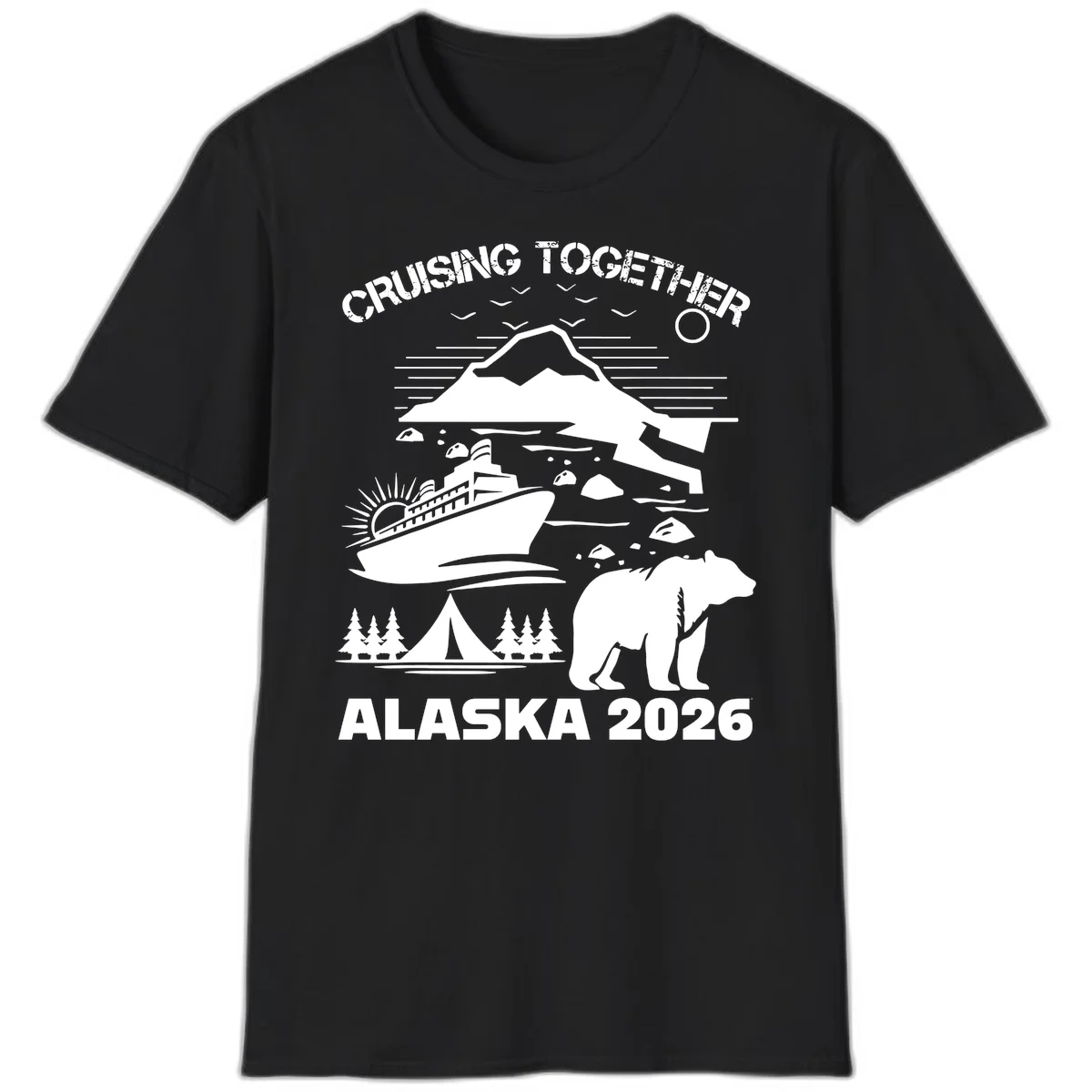 Cruising Together Alaska 2026 T-Shirt in Black