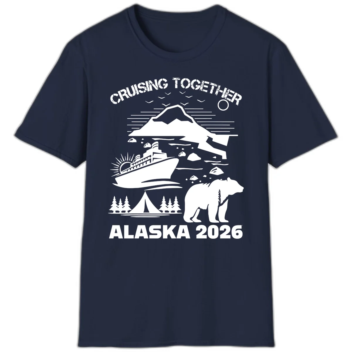 Cruising Together Alaska 2026 T-Shirt in Navy
