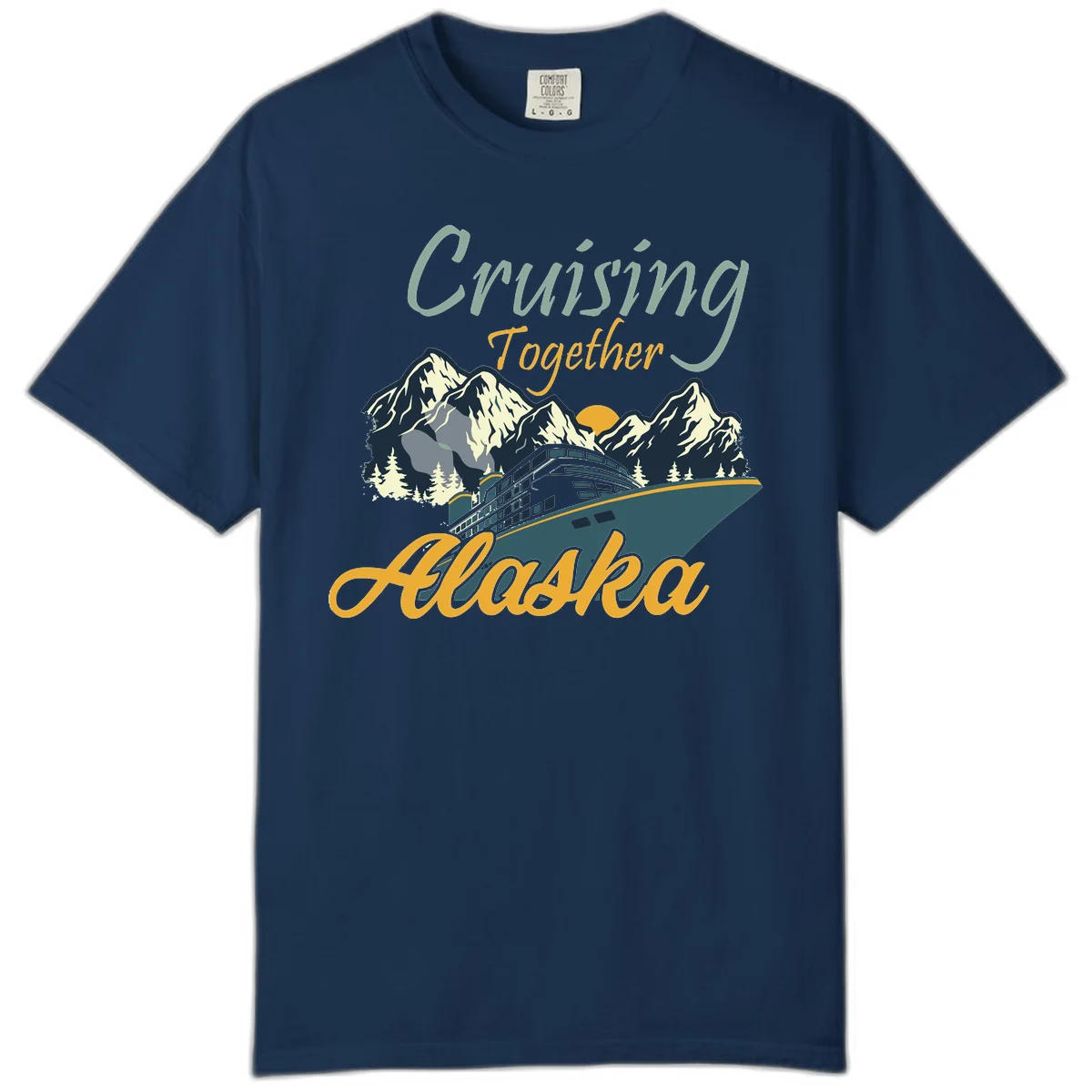 Cruising Together Alaska Comfort Color T-Shirt in Navy