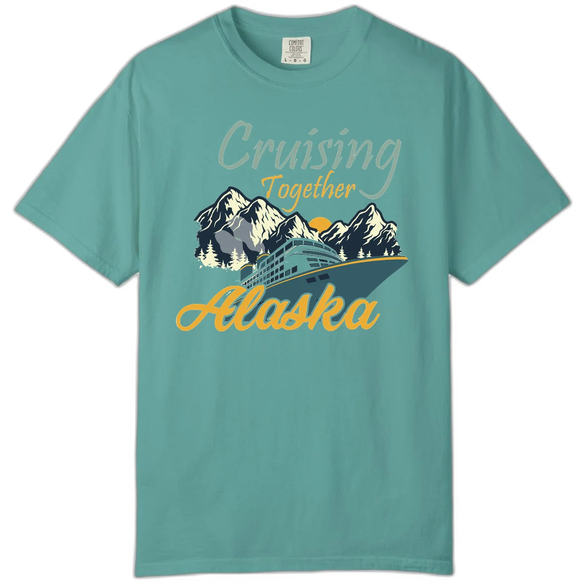 Cruising Together Alaska Comfort Color T-Shirt in Seafoam