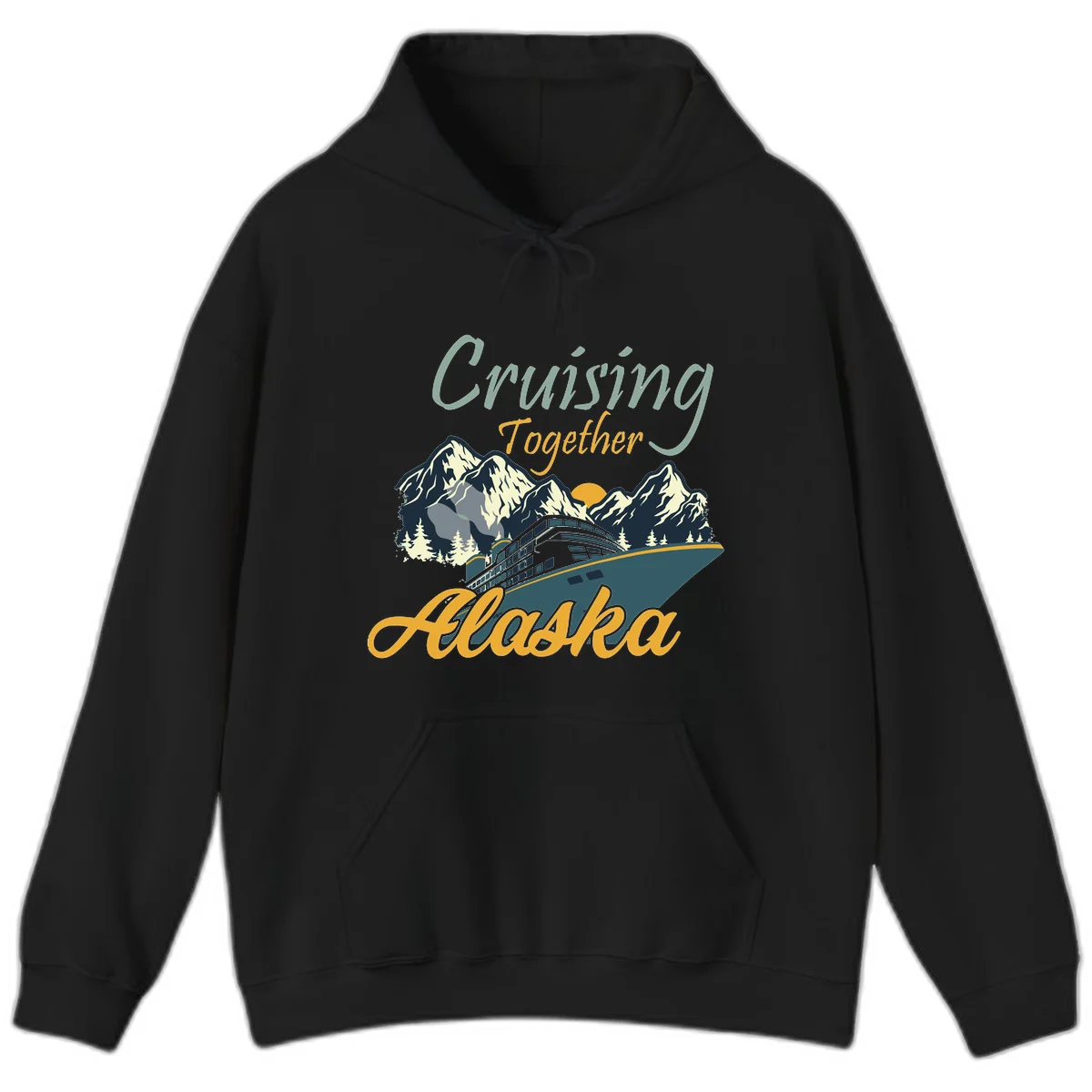 Cruising Together Alaska Scenic Cruise Hoodie in Black