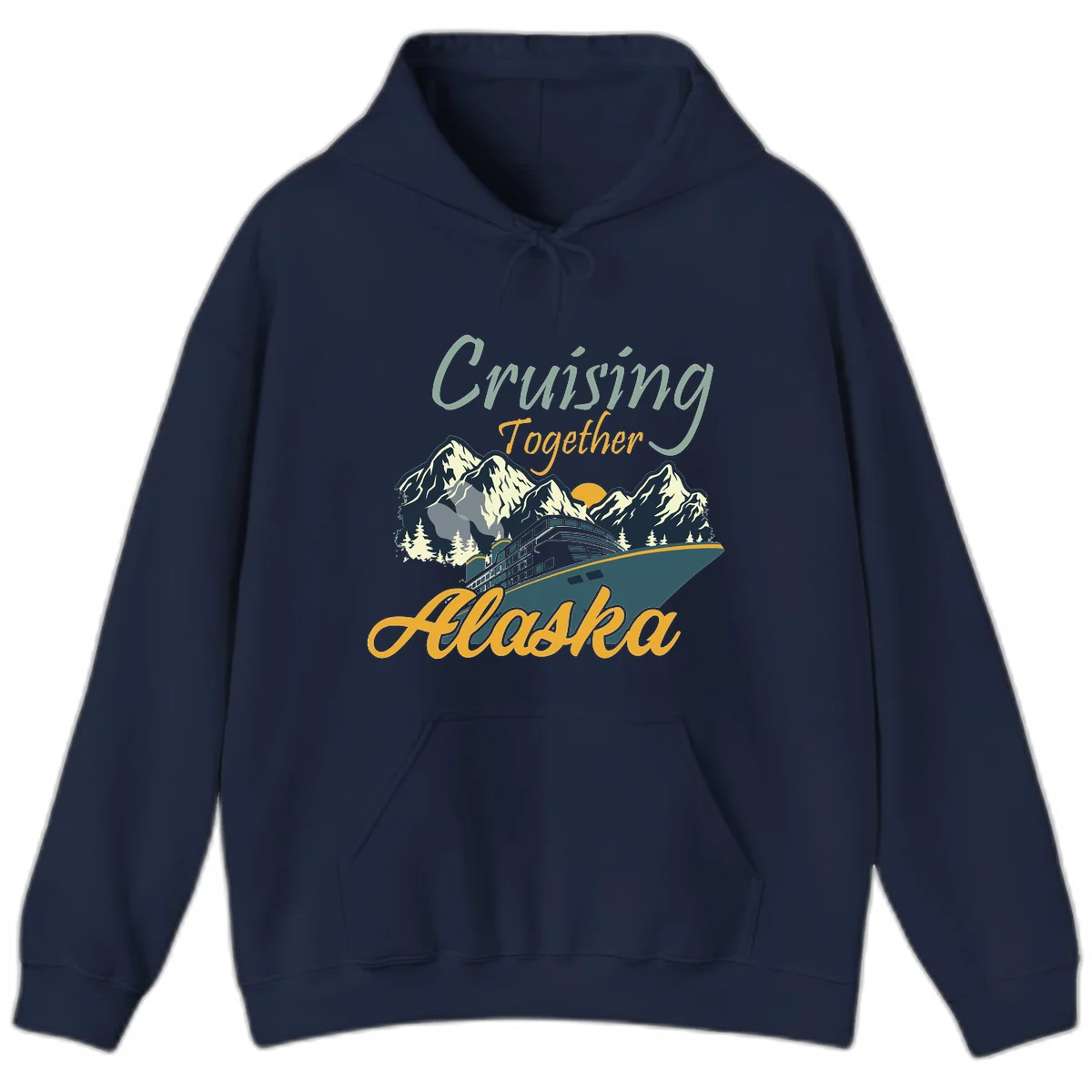 Cruising Together Alaska Scenic Cruise Hoodie in Navy