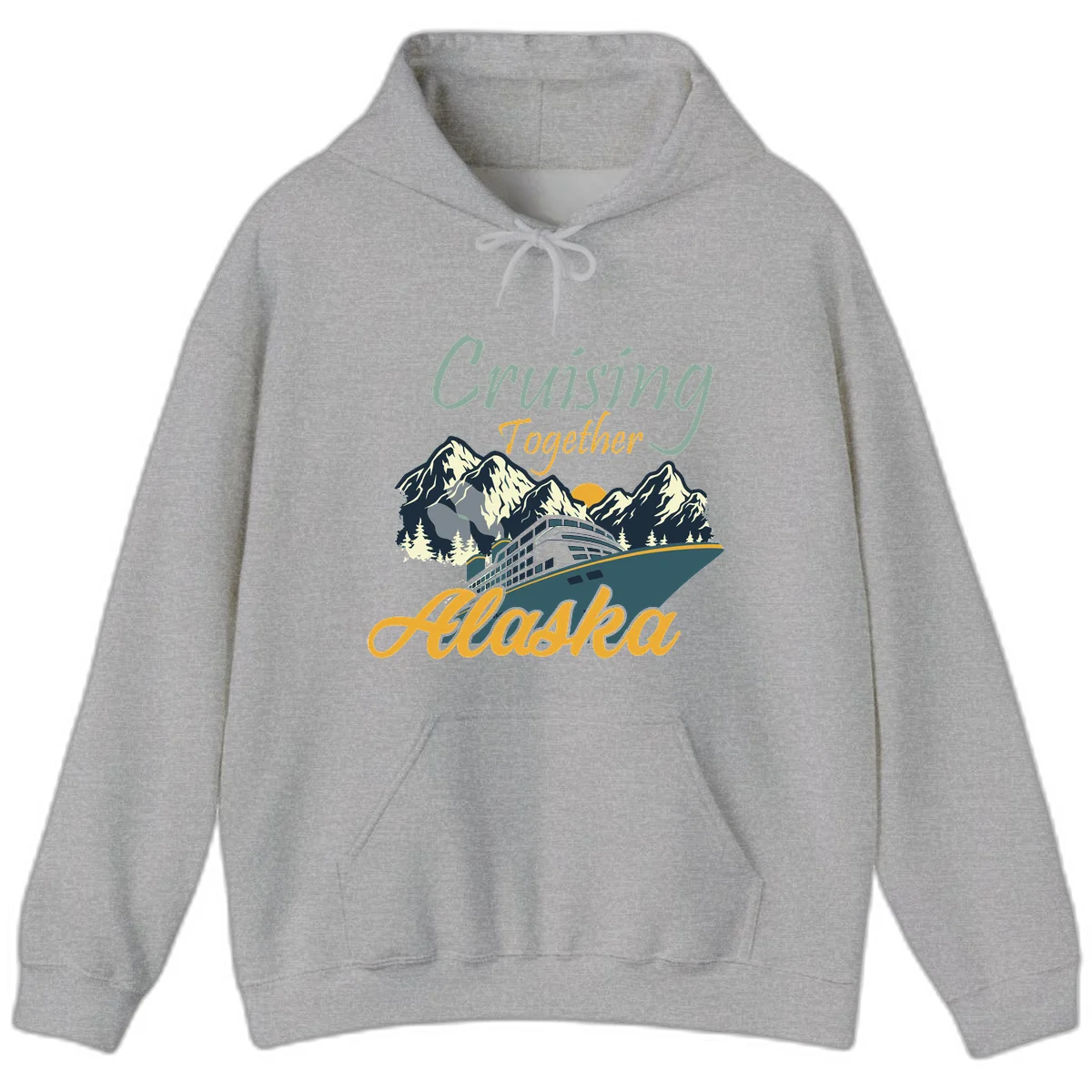 Cruising Together Alaska Scenic Cruise Hoodie in Sport Grey