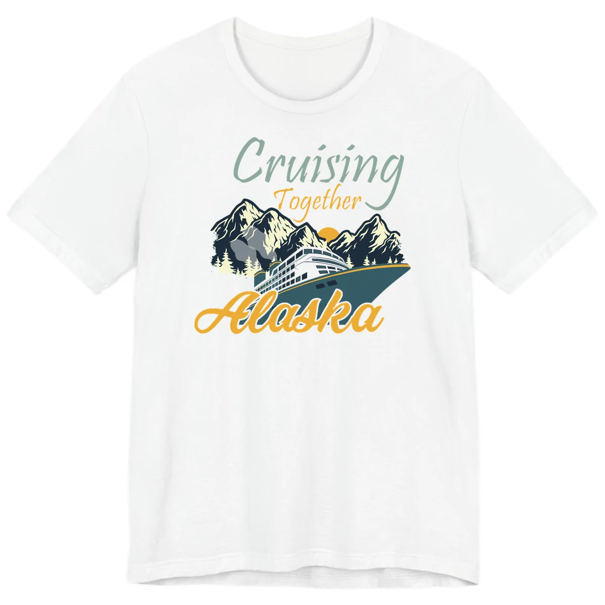 Cruising Together Alaska Scenic Premium T-Shirt in White