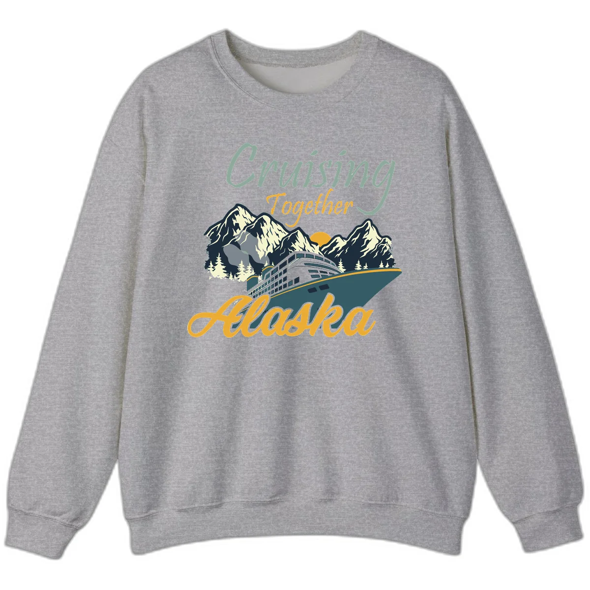 Cruising Together Alaska Scenic Cruise Sweatshirt in Sport Grey