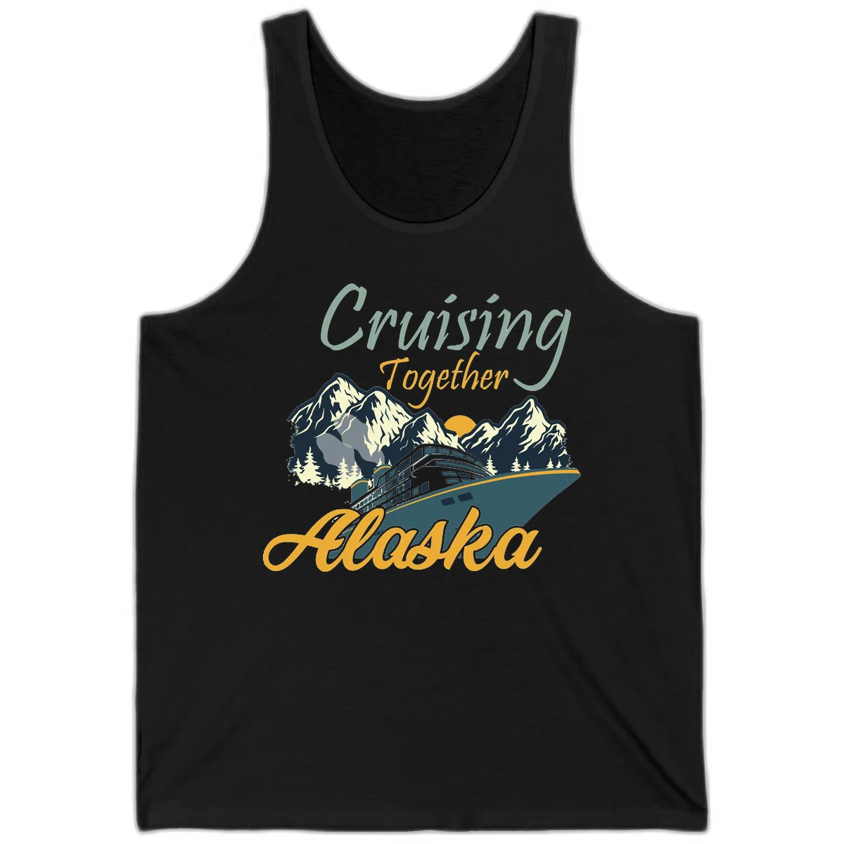 Cruising Together Alaska Scenic Cruise Tank Top in Black