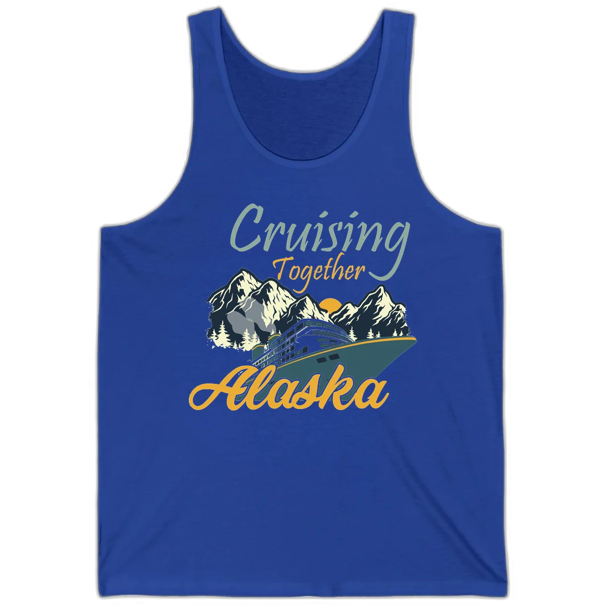 Cruising Together Alaska Scenic Cruise Tank Top in True Royal