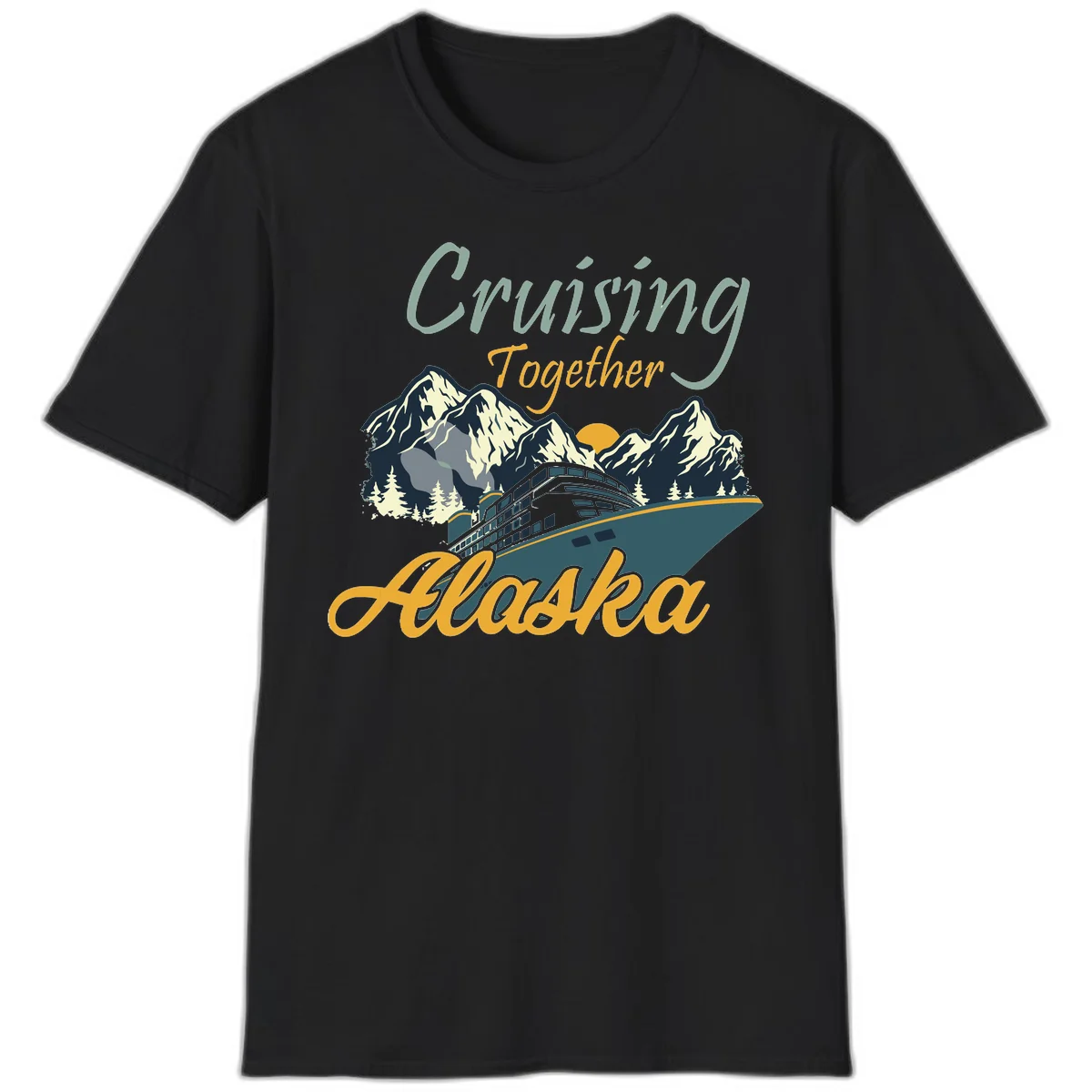 Cruising Together Alaska Scenic Cruise Ship T-Shirt in Black