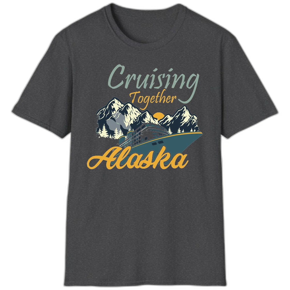 Cruising Together Alaska Scenic Cruise Ship T-Shirt in Dark Heather